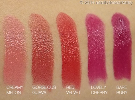 Avon UCA Lipstick Swatches 2