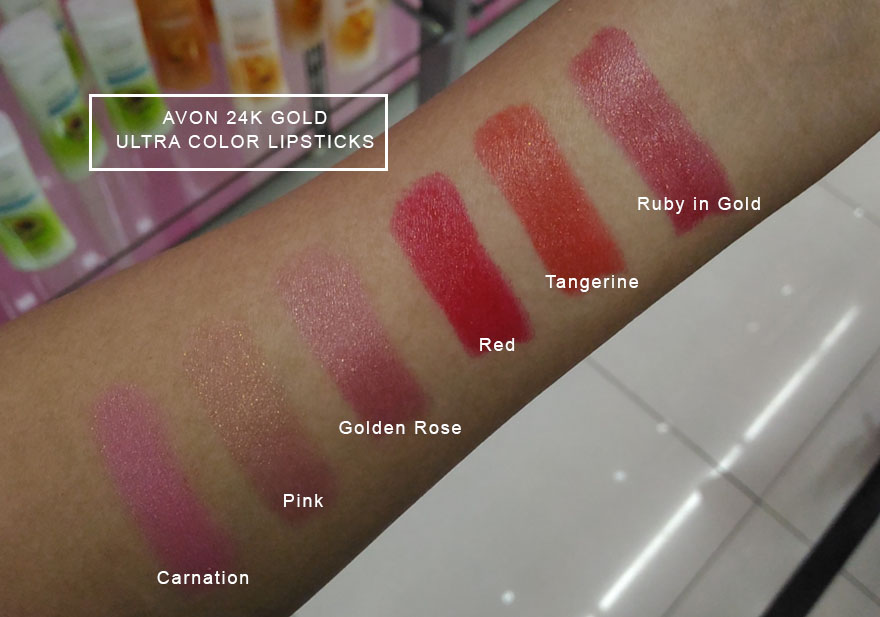 Lipstick Guide: Avon 24K Gold Ultra Color Lipsticks