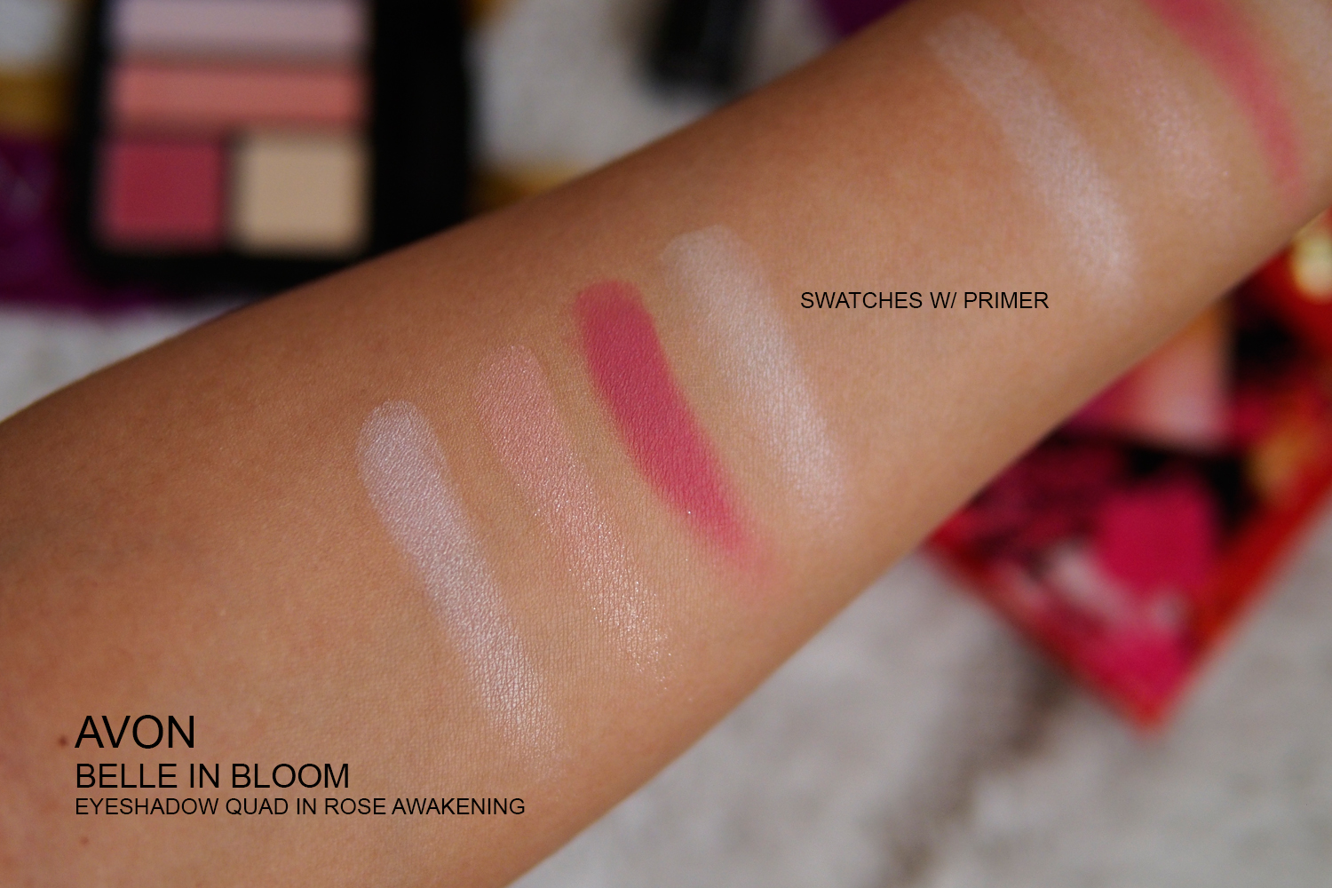 AVON BELLE IN BLOOM COLLECTION SWATCHES