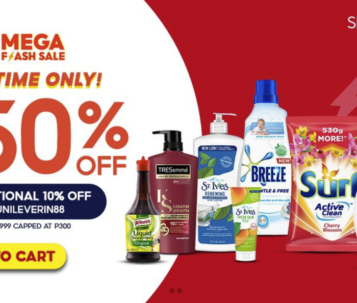 Shopee 8.8 Mega Flash Sale: Unilever Home Store Picks + 10% Off Voucher