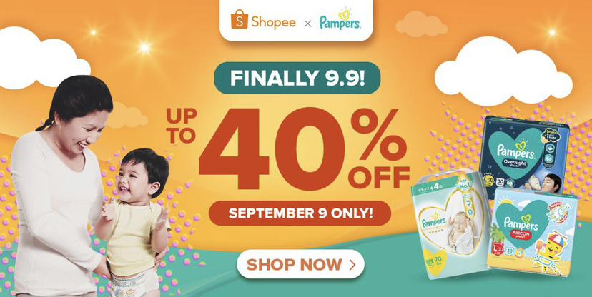 Shopee 9.9: Up to 40% Off Pampers + Free Toys!