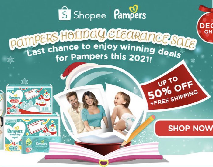 Stock up from the Shopee x Pampers Holiday Clearance Sale – up to 50% off!