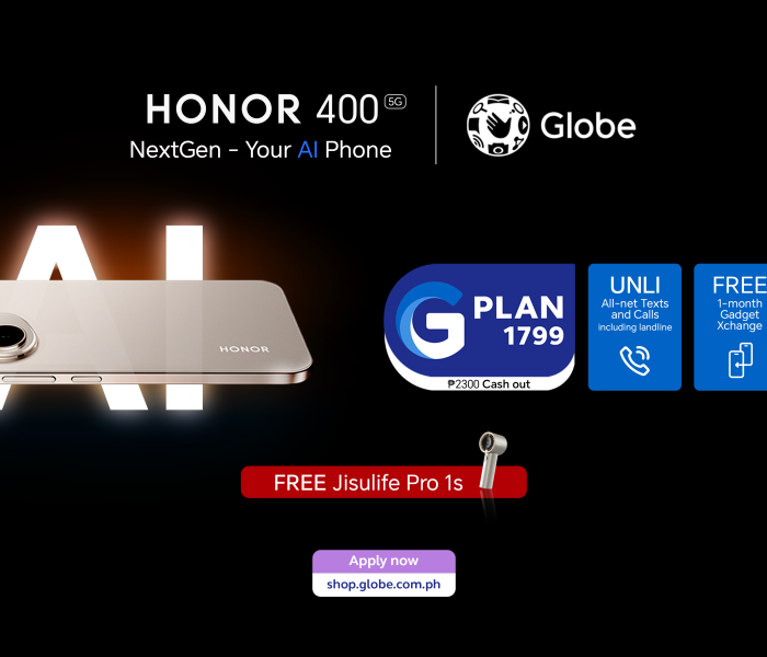 Your AI Phone HONOR 400 5G Now Available via Globe Postpaid Plans