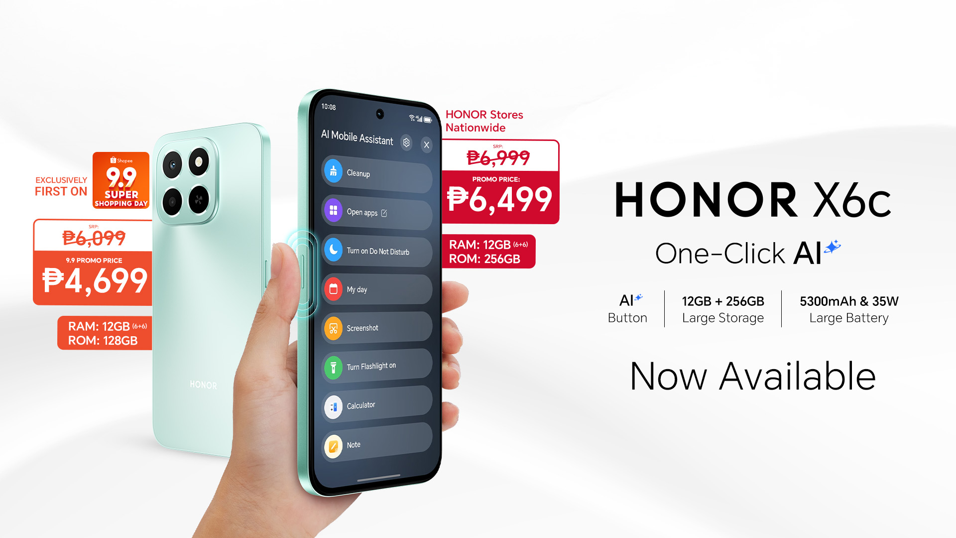 Get Your AI-Powered, Large Storage HONOR X6c for as low as P9 this Shopee 9.9 Super Shopping Day